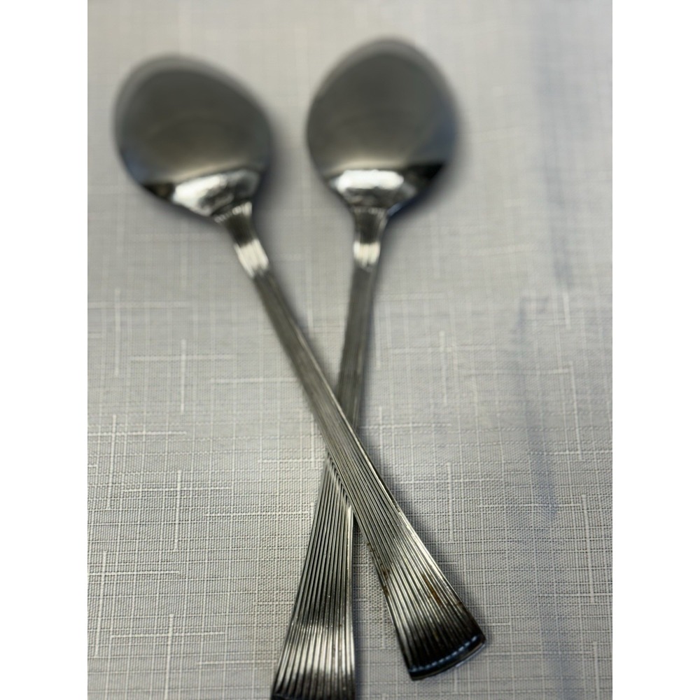 Barclay Geneva Vintage Stainless Fluted Ribbed Spoons Set Replacement Flatware - Picture 2 of 7